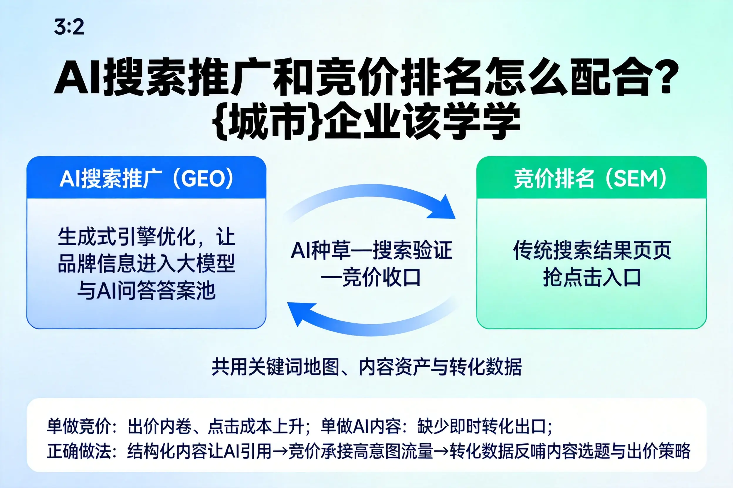 AI搜索推广和竞价排名怎么配合？随州企业该学学