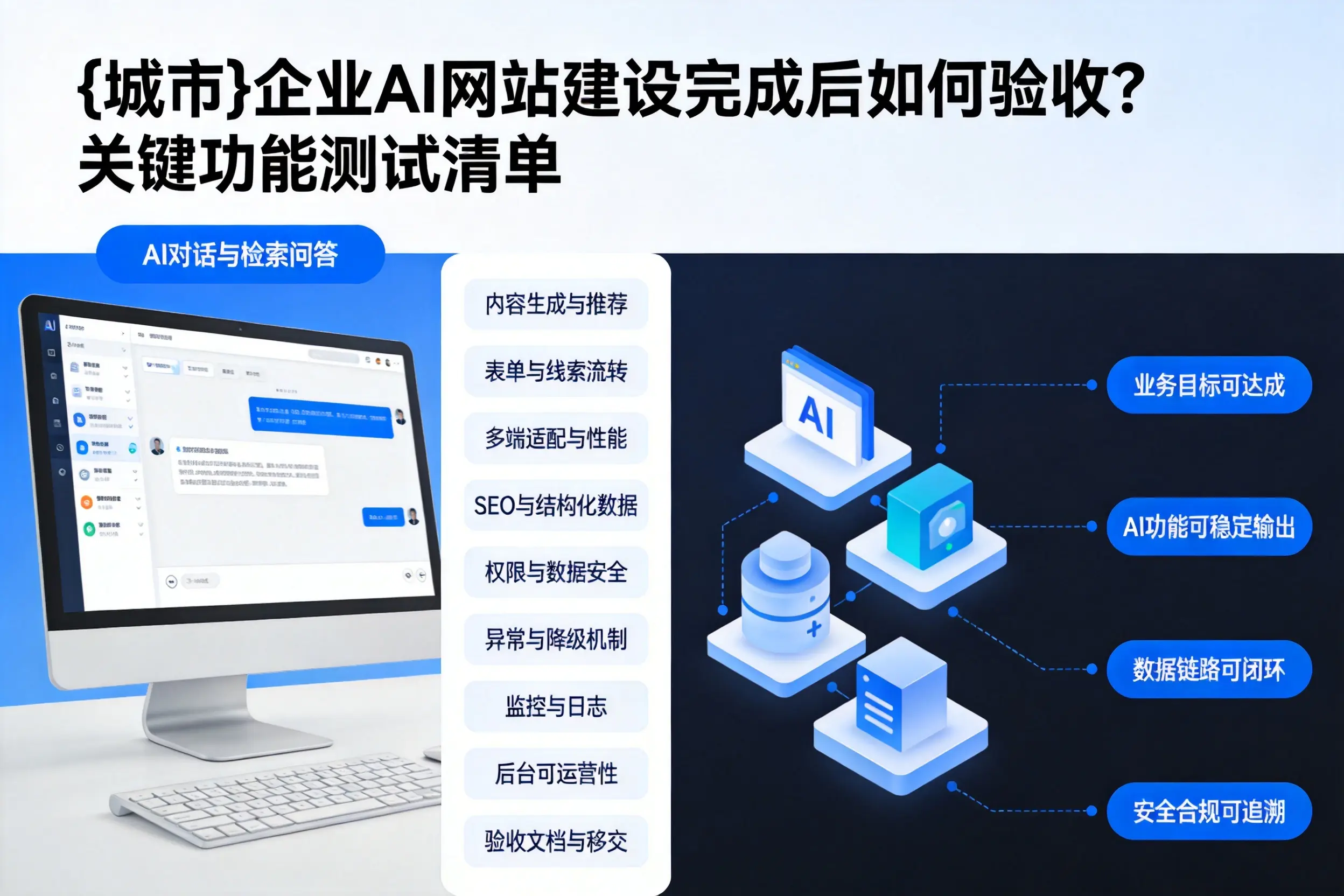 随州企业AI网站建设完成后如何验收？关键功能测试清单