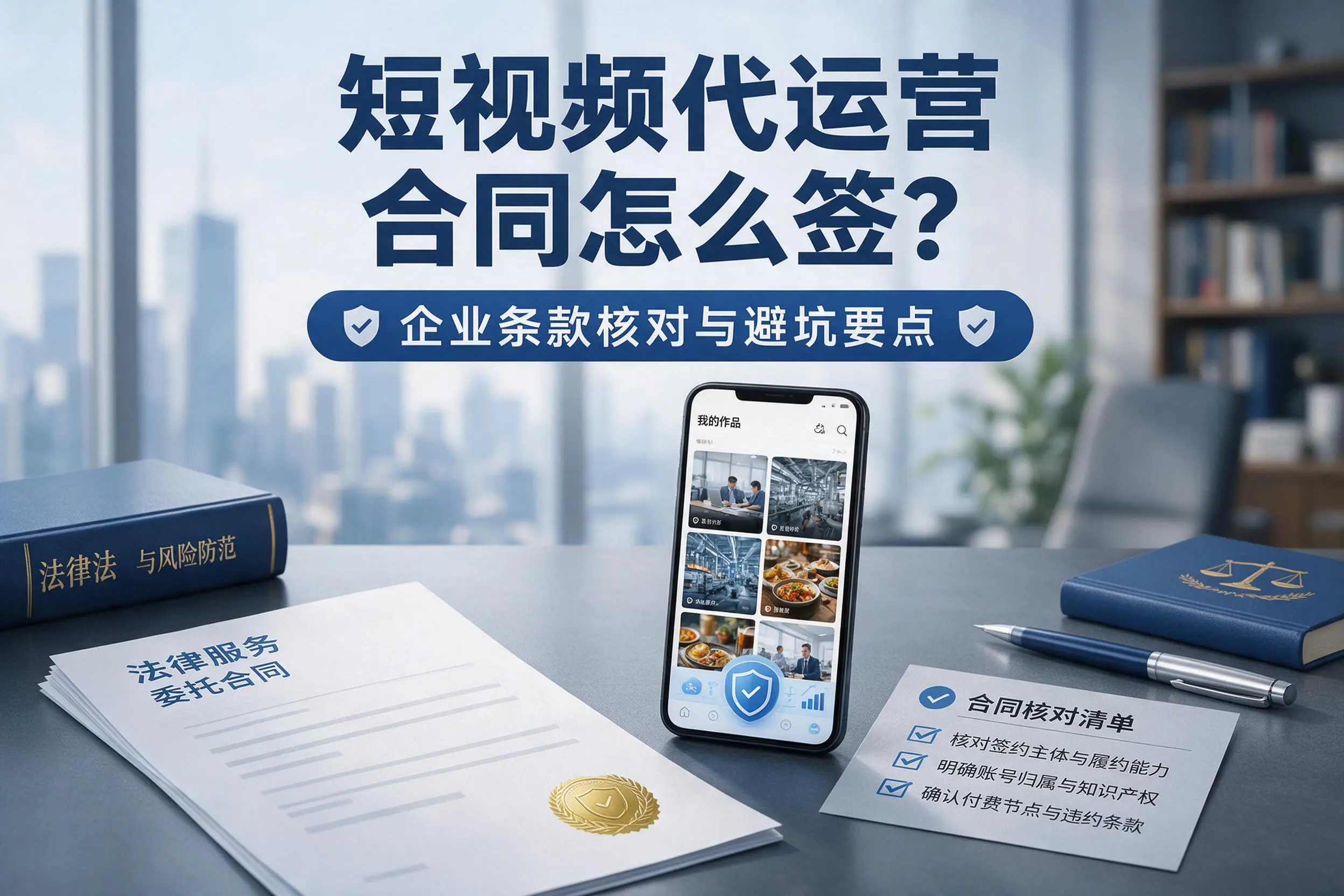 短视频代运营合同怎么签?随州企业条款核对与避坑要点