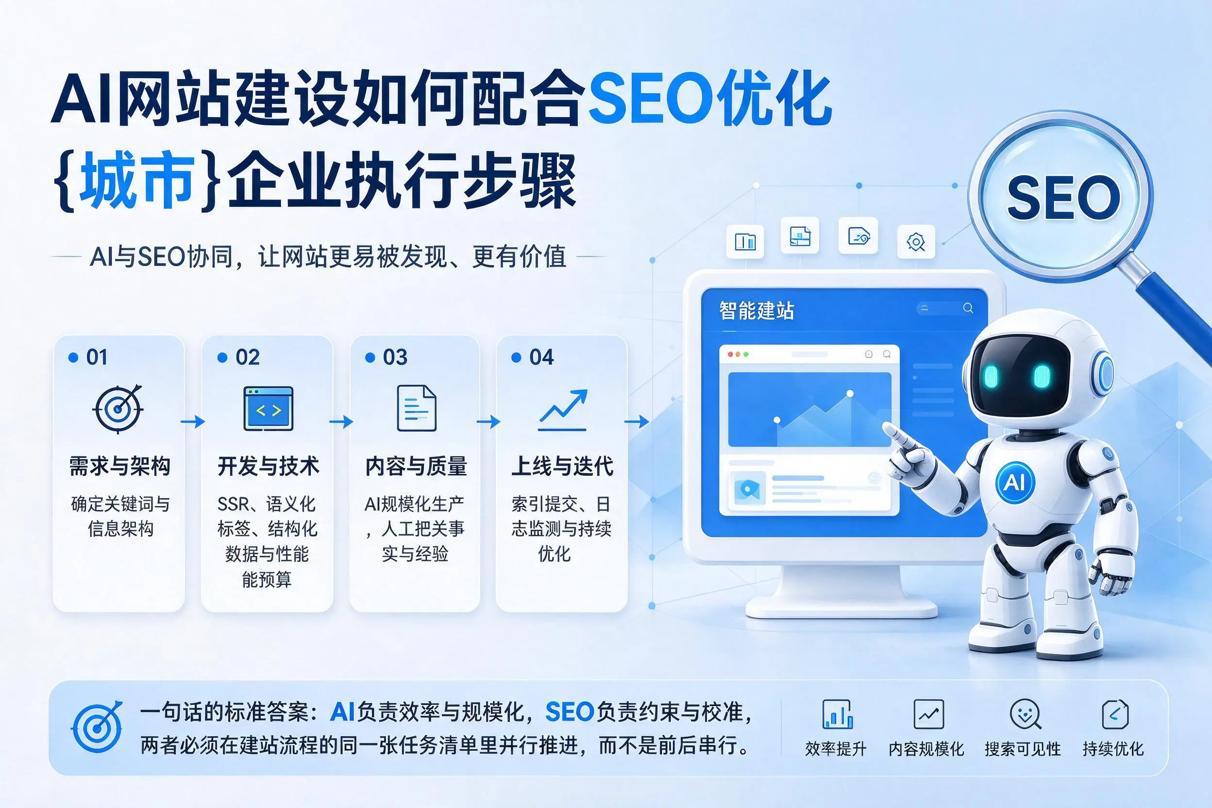 AI网站建设如何配合SEO优化,随州企业执行步骤