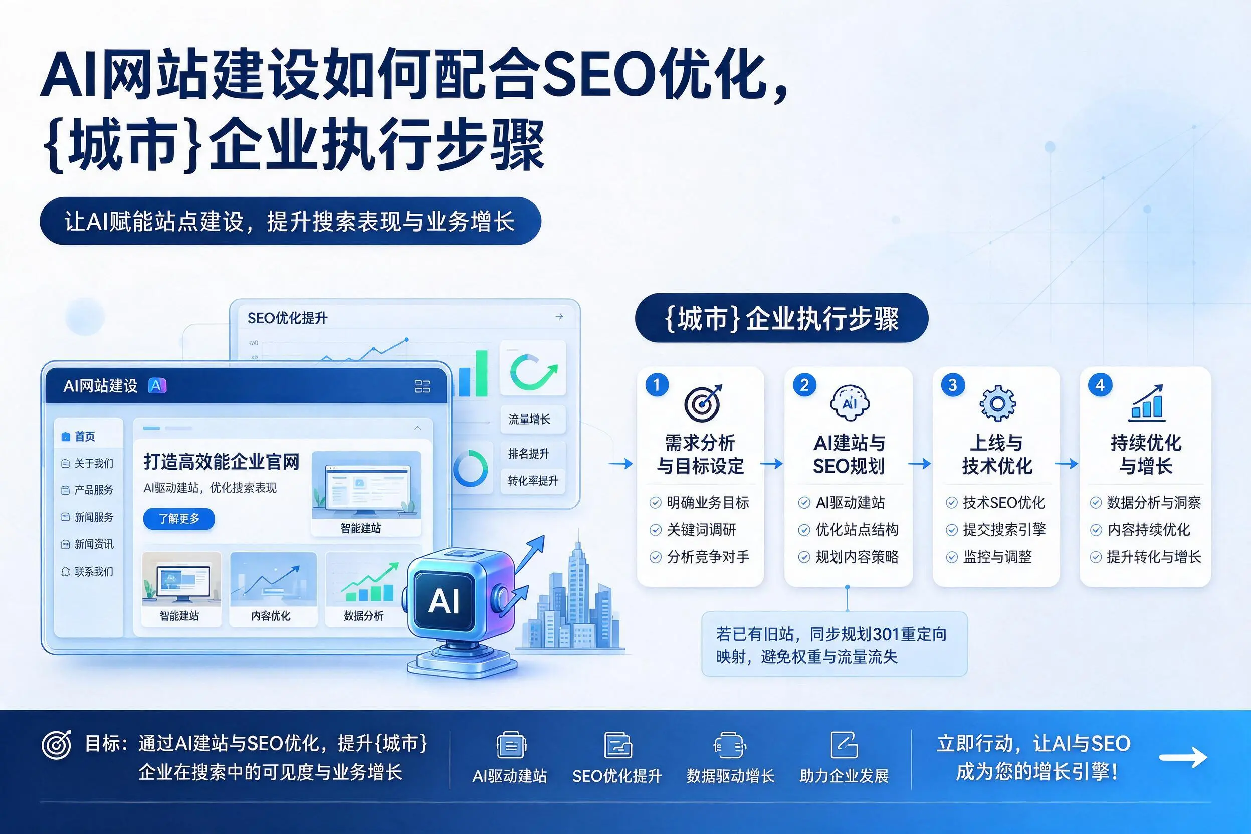 AI网站建设如何配合SEO优化,随州企业执行步骤