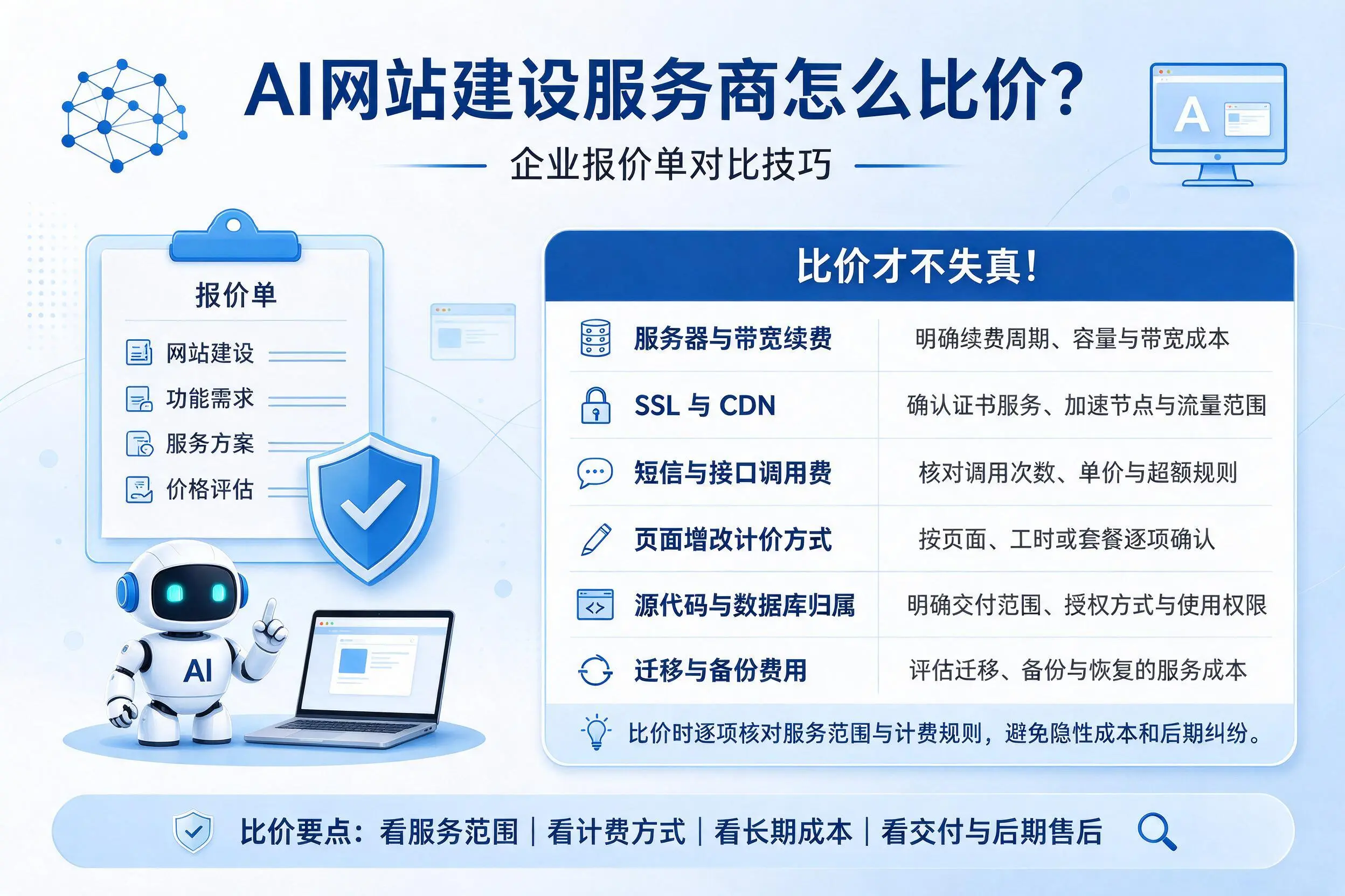 AI网站建设服务商怎么比价?随州企业报价单对比技巧