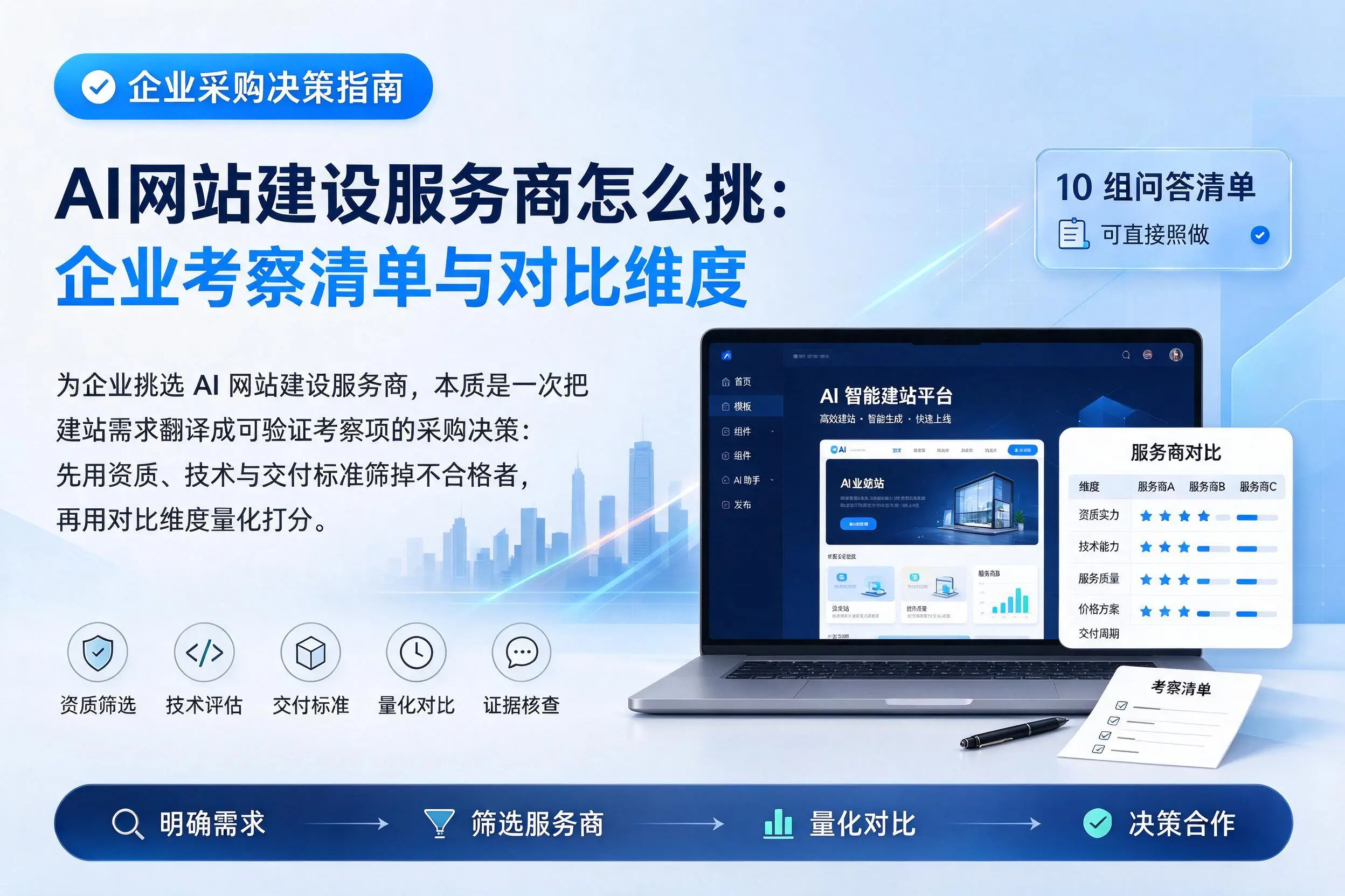 AI网站建设服务商怎么挑：随州企业考察清单与对比维度