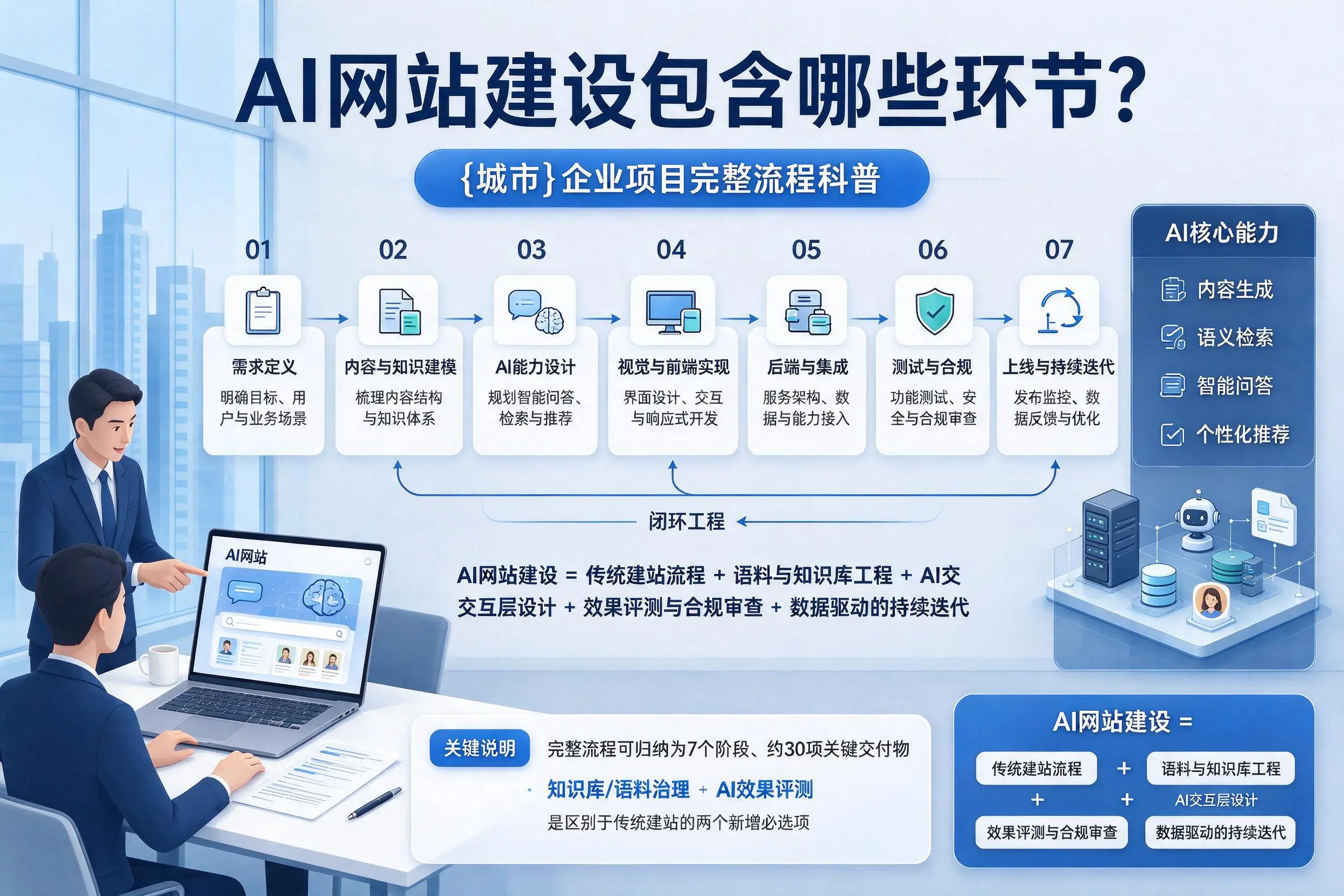 AI网站建设包含哪些环节?随州企业项目完整流程科普
